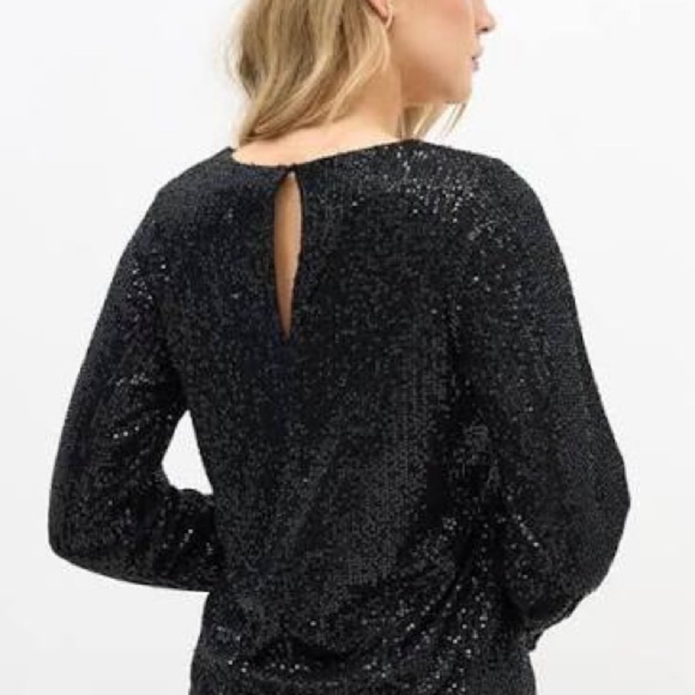 DKNY long sleeve sequin blouse
